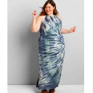Lane Bryant Tie Dye Maxi Dress 2X 18/20 Long Dress Summer Dress Pockets